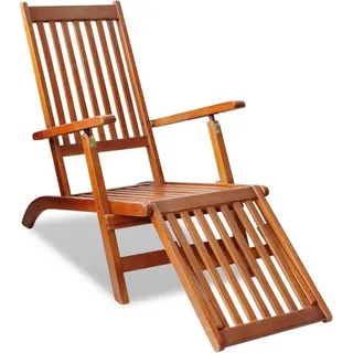 vidaXL Gartenliege mit Fußteil 167 x 56 x 75 cm Braun