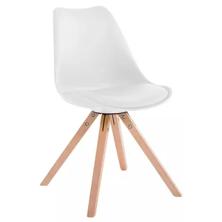 In And OutdoorMatch Esszimmerstühle Modern Toulouse - Weiß - Sitzhöhe 48cm - Schalenstuhl - Wohnzimmerstühle - Besucherstuhl - Küchenstühle - 4er Set - Weiß