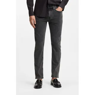 Slim-fit-Jeans BOSS ORANGE "DELAWARE BO", Herren, Gr. 33, Länge 32, dunkelgrau022, Denim/Jeans, Obermaterial: 99% Baumwolle, 1% Elasthan, unifarben, slim fit, Jeans Slim-fit-Jeans, mit BOSS Leder-Badge