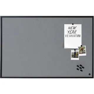 Bi-Office Pinnwand New Basic, Grauem Filz mit Schwarzem Holzrahmen, 585x385 mm