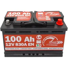 Autobatterie original SMC, Marke Speed L4 100Ah 12 V 830 A, mit Pluspol rechts