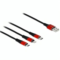 Bild von USB Ladekabel 3 in 1 / Micro USB USB C/MICRO-USB B/LIGHTNING NEGRO, ROJO