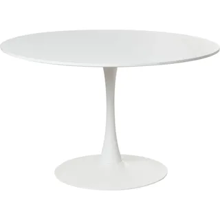 BELIANI Esszimmertisch Weiß Rund 120 cm MDF-Platte Metall Modernes Design Küchentisch Esszimmertisch - Weiß