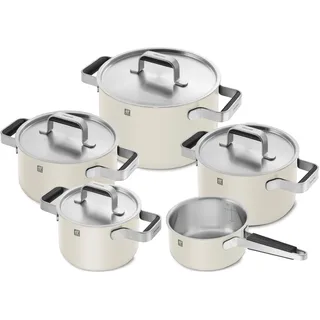 Zwilling Pure Topf-Set 5-tlg. 3 x Kochtopf (16 cm + 20 cm + 24 cm) + Bratentopf 20 cm + Stieltopf 16 cm