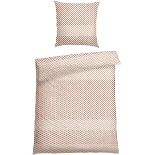 SCHIESSER Maribel Fischgrat Taupe 135 x 200 cm + 80 x 80 cm