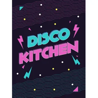 Wee Blue Coo LTD Disco Kitchen 80s Large Art Print Poster Wall Decor Küche Große Kunst Wand Deko