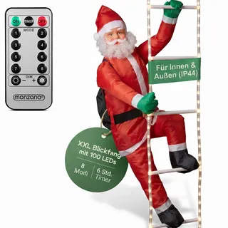 monzana Weihnachtsmann Leiter 240 cm Kunststoff 1 Stück Rot/Weiß
