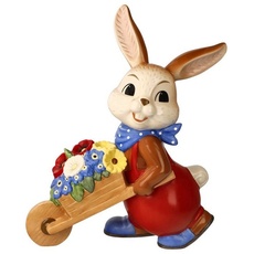 Bild von Osterhase »So schön ist der Frühling«, Sammelfigur, Hasenjunge mit Schubkarre und Blumen bunt