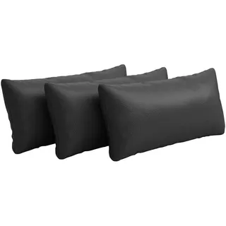 Sit & More Nierenkissen , Schwarz , Leder , Echtleder , Nappaleder , Uni , Füllung: Polyester , 65x25 cm , Goldenes M, Made in Europe, DGM-Klimapakt , Heimtextilien, Wohntextilien, Kissen, Rückenkissen