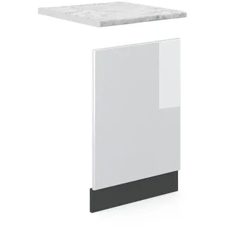 Vicco Frontblende R-Line Weiß Hochglanz 45 cm, AP Marmor , Holzwerkstoff , Rechteckig , 45x57.2x1.6 cm , Küchen, Küchenmöbel, Küchenschränke, Küchenunterschränke