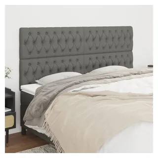 vidaXL Kopfteile 4 Stk. Dunkelgrau 90x7x78/88 cm Stoff