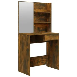 vidaXL Schminktisch mit Spiegel Räuchereiche 74,5x40x141 cm