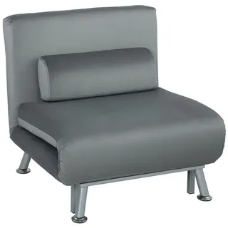 Homcom Klappbar Schlafsessel Schlafsofa Klappmatratze Bett Gästebett Grau , Metall , Füllung: Polyester,Polyester , einzeln stellbar , 70x75x75 cm , Wohnzimmer, Sofas & Couches, Schlafsofas, Schlafsessel