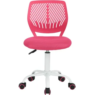 HOMYLIN Schreibtisch-Computer, ergonomischer Stoff, Drehstuhl, Büro, bequem, ohne Armlehnen, höhenverstellbar, Rosa, Polypropylen, 1 Stück, (VD Carnation Pink V1)
