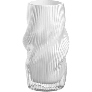 LEONARDO HOME Verdi Vase • 1 Stück • Kunstvolle Blumenvase für Tischdeko • Hingucker durch geschwungenes Design • Glasvase für Blumensträuße • Elegantes Tischaccessoire • Höhe 19,4 cm • weiß • 055274