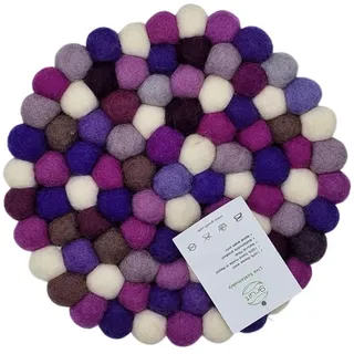 Grült Home Topfuntersetzer - Filz untersetzer für Tassen, Töpfe, Pfannen und Tassen handgefilzt in Nepal (Lila, Circle 20 cm)