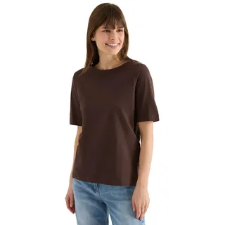Cecil Kurzarm T-Shirt aus Reiner Baumwolle Macchiato Brown M