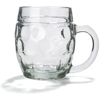 Stölzle Oberglas Bierkrug Tübinger mit Übermaß & Schild / 6er Set Bierkrüge 0,5 Liter/Stabiler Bier Krug/Biergläser 0,5 Liter aus Soda Lime Glas/Bierseidel 0,5l Spülmaschinengeeignet