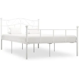vidaXL Bettgestell Weiß Metall 140×200 cm