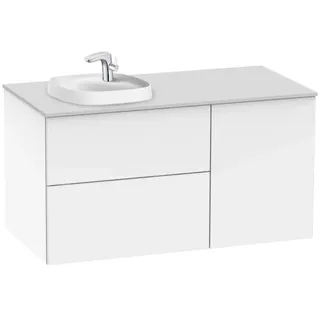 Waschbecken links + Unterschrank 2 Schubladen + 1 Tür Unik Beyond Roca, 100 x 50 x 52 cm, weiß (A851408806)