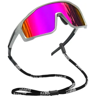 Joopin Wrap-around Sonnenbrille Herren Polarisiert Fahrradbrille UV400 | Einzelstück-Linsendesign, übergroße, TR90, Winddicht, Sportbrille, Sportsonnenbrille, Radsportbrille, Schnelle Brille