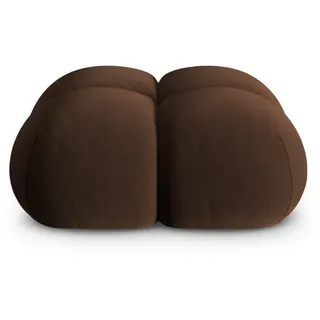 Cosmopolitan Design Pouf Loretto aus Samt Schokolade , Dunkelbraun , Textil , 90x40x90 cm , Wohnzimmer, Sessel, Hocker & Hockerbänke, Poufs