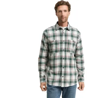 Tom Tailor 1047337 Langarmhemd - Off White Multicolor Check - M