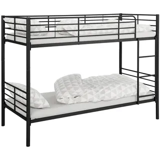 Mid.you Etagenbett , Schwarz , Metall , 90x200 cm , Lattenrost , Babymöbel & Kindermöbel, Kinderzimmer & Jugendzimmer, Stockbetten