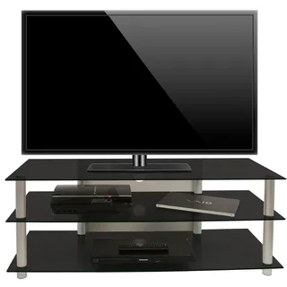 VCM Zumbo TV-Rack 112 x 45 x 40 cm Schwarz Aluminium/Glas