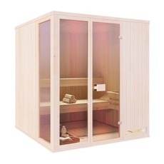 Finntherm Sauna Oda Natur 244 cm x 194 cm Wandstärke 40 mm