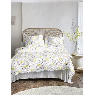 IRISETTE Easy 8606 Blumen Gelb/Rot 135 x 200 cm + 80 x 80 cm
