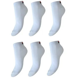 Fila Unisex Quarter Socken, Weiß, 39-42 EU