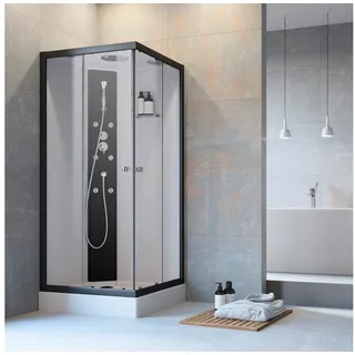 Geo A-FDMES Komplettdusche 90 x 90 cm schwarz
