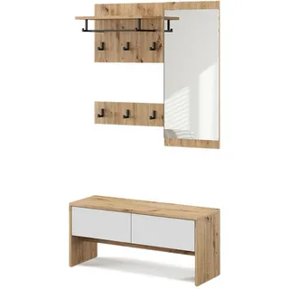 Vicco Selena Garderobenschrank 90 x 40 x 30,1 cm Weiß/Artisan