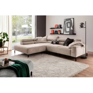 KAWOLA Ecksofa Cord 3-Sitzer Taupe