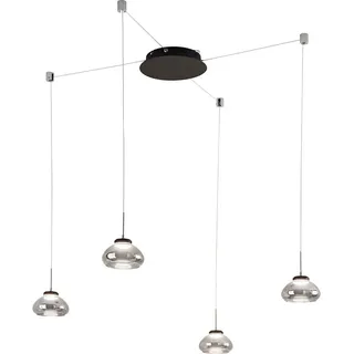 Fabas Luce Led-Hängeleuchte , Grau, Schwarz, Transparent , Metall, Glas , 50-350 cm , DIN EN ISO 9001 , höhenverstellbar, Smartphone-Steuerung, Farbtemperaturwechsler , Lampen & Leuchten, Leuchtenserien