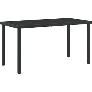 vidaXL Gartentisch Schwarz 140 x 80 x 73 cm Massivholz Teak - Schwarz