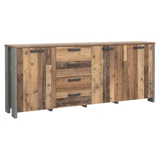 Sideboard CLIF 3 Türen 4 Schubladen Optik: Old Wood Vintage von Forte