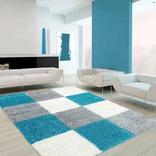 Ayyildiz Teppiche Hochflor-Teppich "Life Shaggy 1501" rechteckig 30 mm Höhe Wohnzimmer, türkis