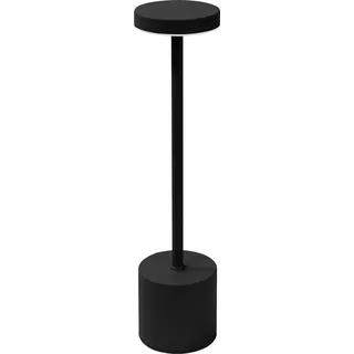 ML-Design LED Tischlampe kabellos mit Touch Schwarz Ø8x34,5cm, Nachttischlampe mit 3 Lichtfarben Dimmbar Tragbare Metall Akku Tischleuchte USB-C Lampe - Schwarz