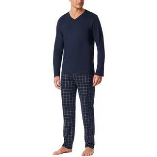 Schiesser Herren Schlafanzug lang wärmere Baumwolle - Fein Interlock
