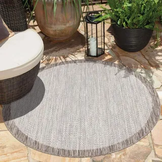Carpet City Outdoorteppich »Outdoor 470« rund 5 mm Höhe UV-beständig, Flachgewebe, auch in quadratischer Form erhältlich, beige