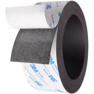 Magnetband selbstklebend, stark 50 mm | 1 mm | 5 m, Ferrit, schwarz