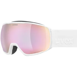 Uvex victorious FM - stylische, verspiegelte Skibrille mit Anti-Fog-Beschichtung für Damen und Herren - white matt/rose-clear - one size