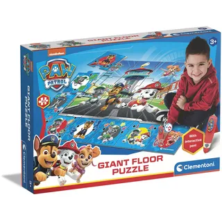 Clementoni Quiz-Bodenpuzzle Paw Patrol 70x100 cm - Kinderpuzzle mit 24 Maxi-Puzzleteilen - Lernspielzeug mit elektronischem Stift - Lernspiel für Kinder ab 3 Jahren, 61970