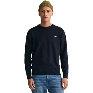 GANT Sweater »Strickpullover CLASSIC COTTON C-NECK«, blau,