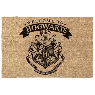 Pyramid Harry Potter Fußmatte (Hogwarts-Wappen-Design), 40 cm x 60 cm, Kokosfaser-Fußmatte, Türmatte, Außen- und Innentürmatte – offizielles Lizenzprodukt