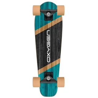STAMP Skateboard Cruiser 27,5" x 8" SKIDS Control Oxygen, 70CM X 20CM, Blue-Black-Wood