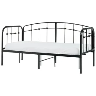 BELIANI Tagesbett Schwarz Stahl mit Metallrost 90 x 200 cm Industrie-Design Modern Wohnzimmer Schlafzimmer Jugendbett Metallbett Einzelbett Eisenbett - Schwarz