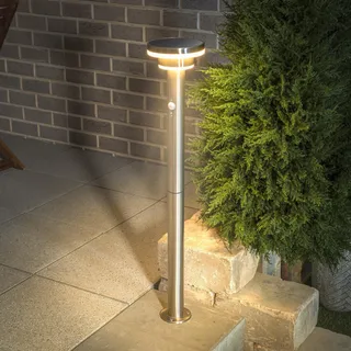 esotec Solar Wegeleuchte Modena 85cm mit Bewegungsmelder IP44 METALL 102755 - Silber